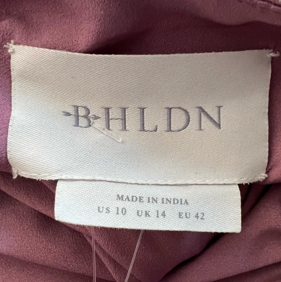 BHLDN Juniper Tiered Backless High-Neck Gown Purple Metallic NEW w/tags - Picture 5 of 6